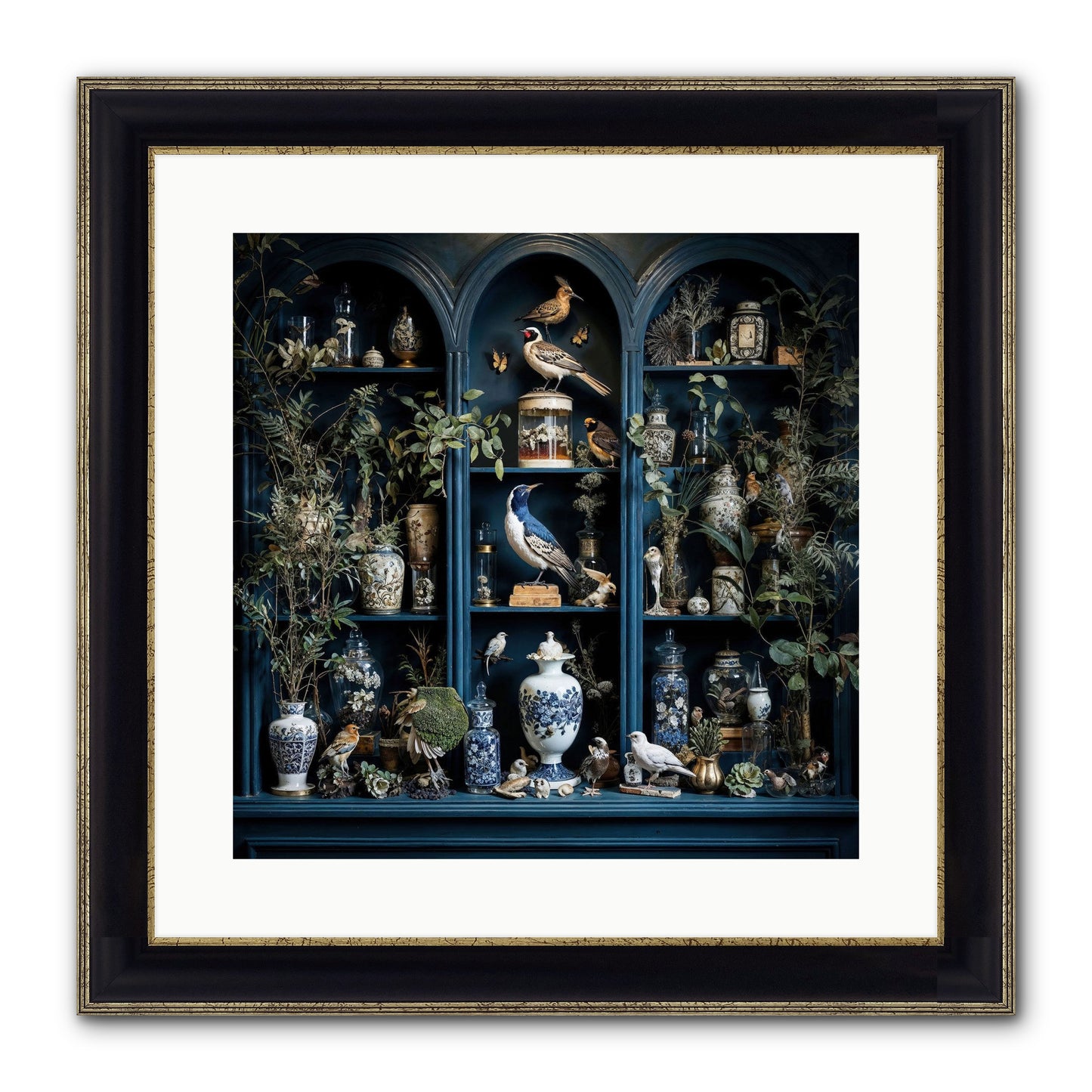 The Bluffs Framed Print - Black & Gold 16x16