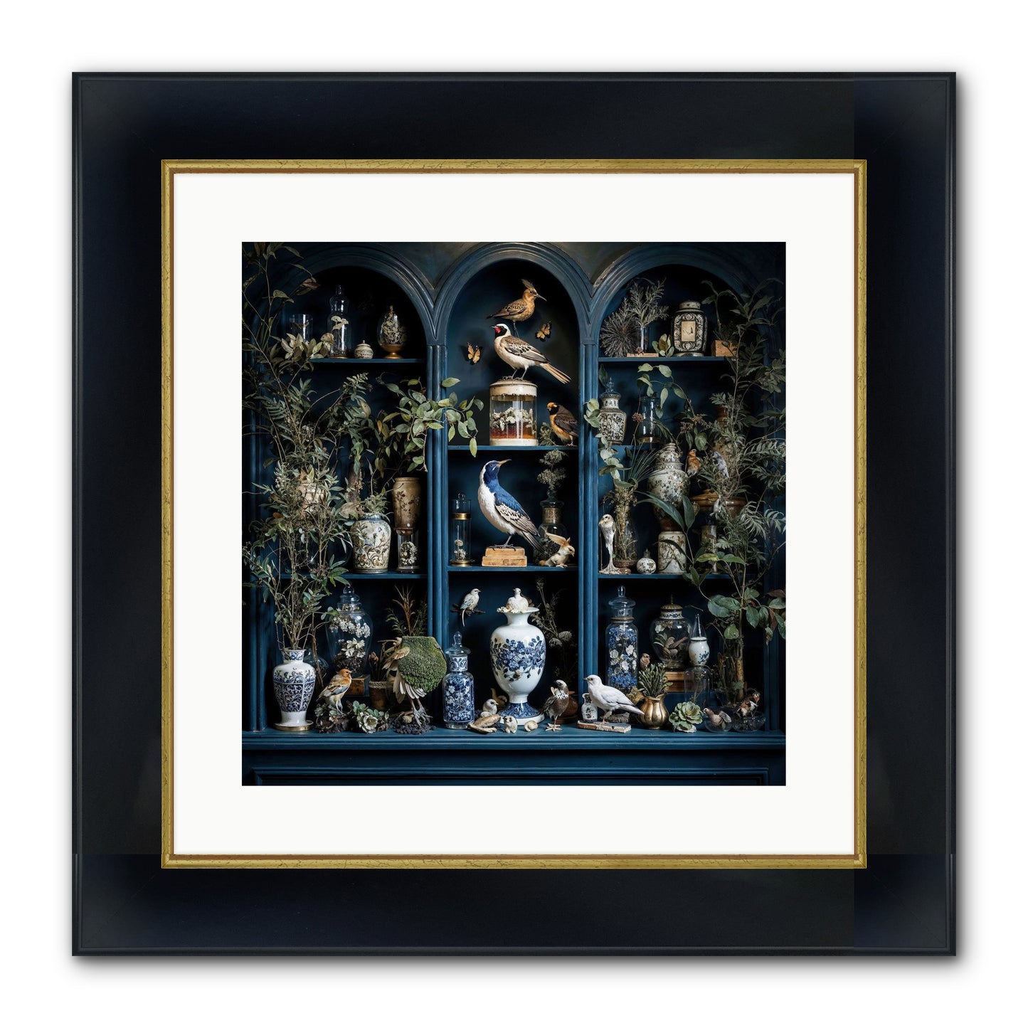 The Bluffs Framed Print - Wide Black w/Gold 16x16