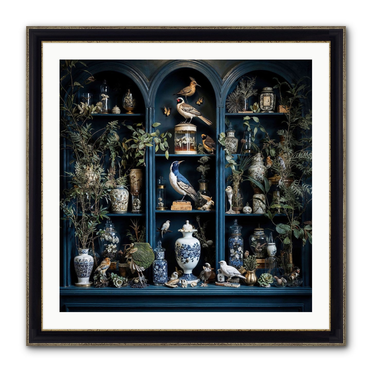 The Bluffs Framed Print - Black & Gold 30x30