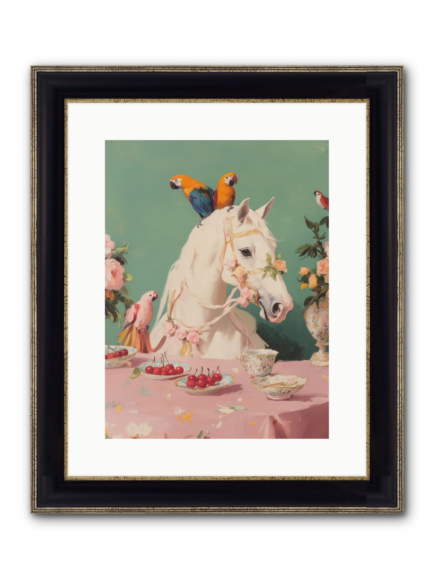 The Bohemian Breakfast Framed Print - Black & Gold 12x16