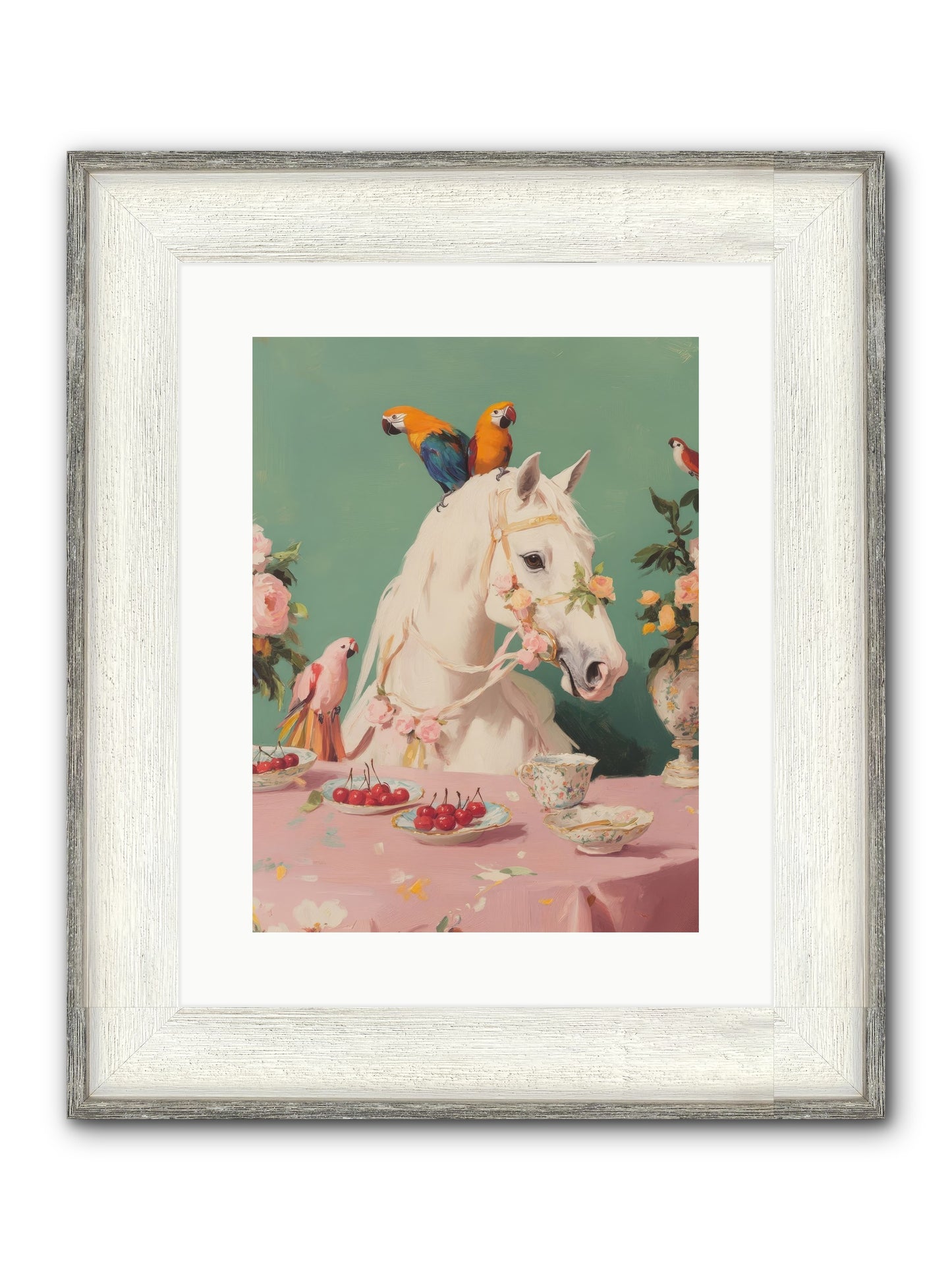 The Bohemian Breakfast Framed Print - Driftwood White 12x16