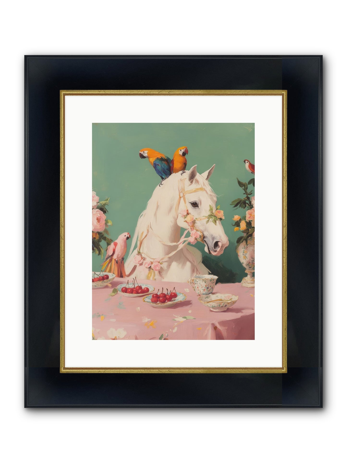 The Bohemian Breakfast Framed Print - Wide Black w/Gold 12x16