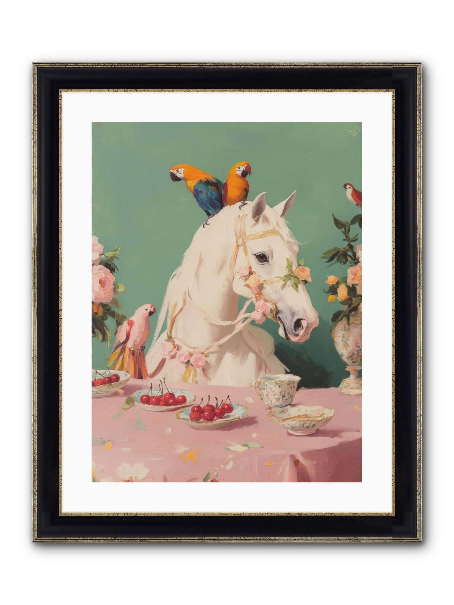 The Bohemian Breakfast Framed Print - Black & Gold 18x24
