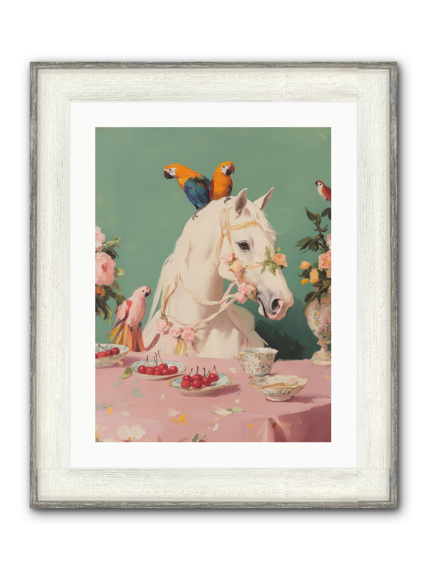 The Bohemian Breakfast Framed Print - Driftwood White 18x24
