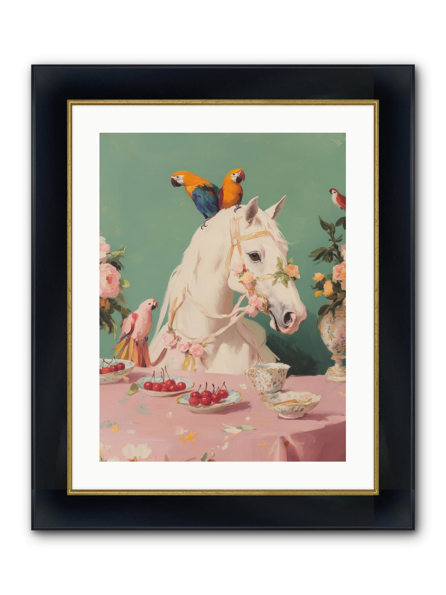 The Bohemian Breakfast Framed Print - Wide Black w/Gold 18x24