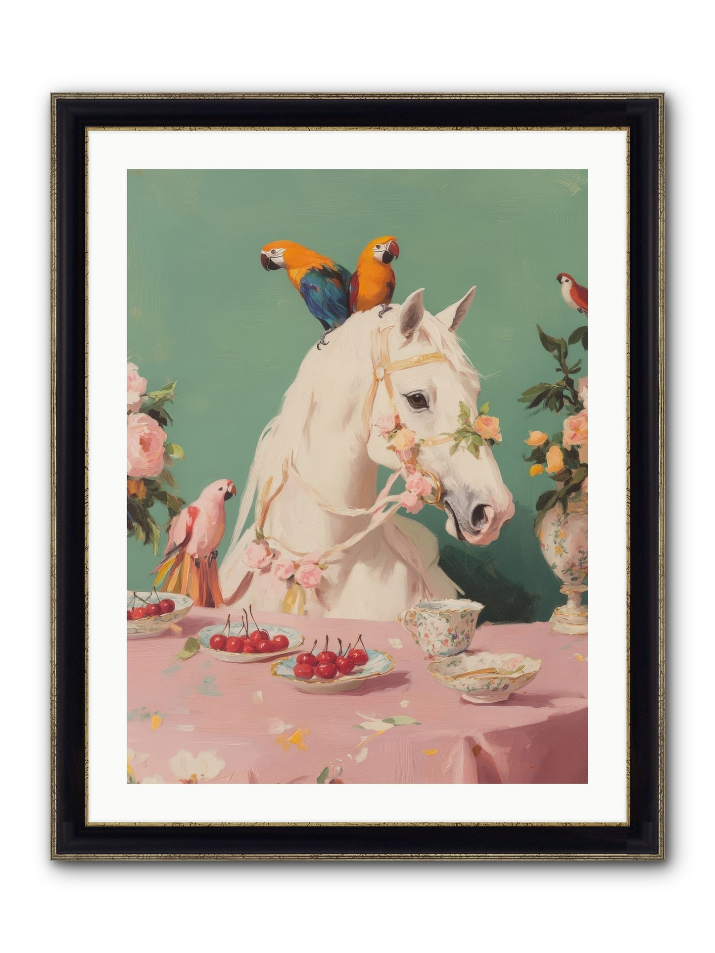 The Bohemian Breakfast Framed Print - Black & Gold 24x32