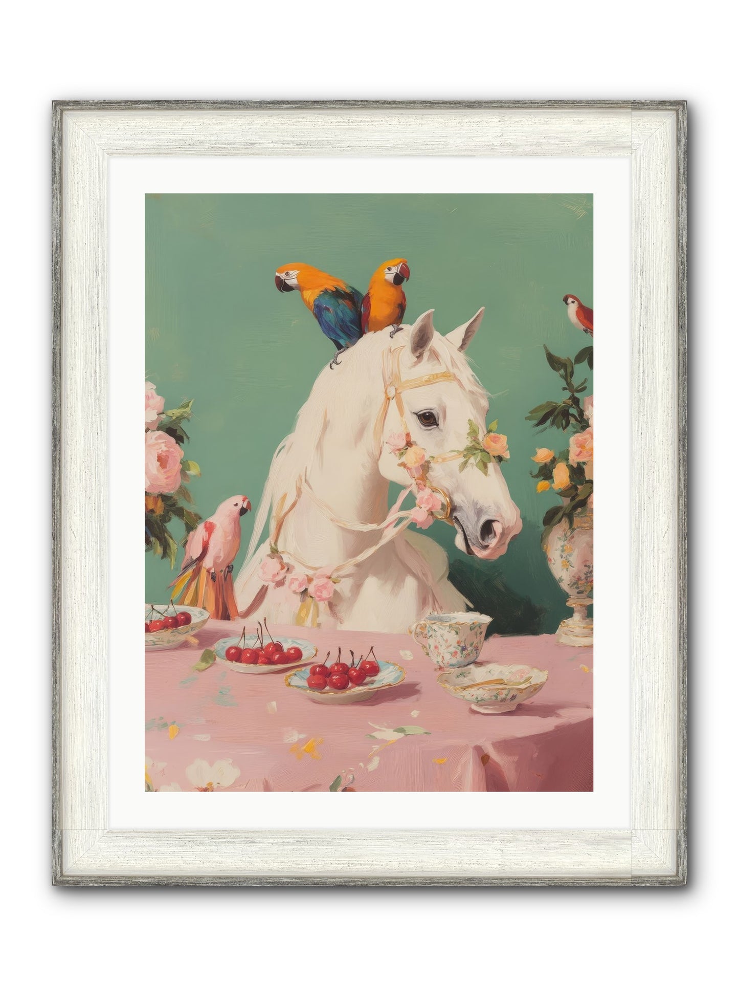 The Bohemian Breakfast Framed Print - Driftwood White 24x32
