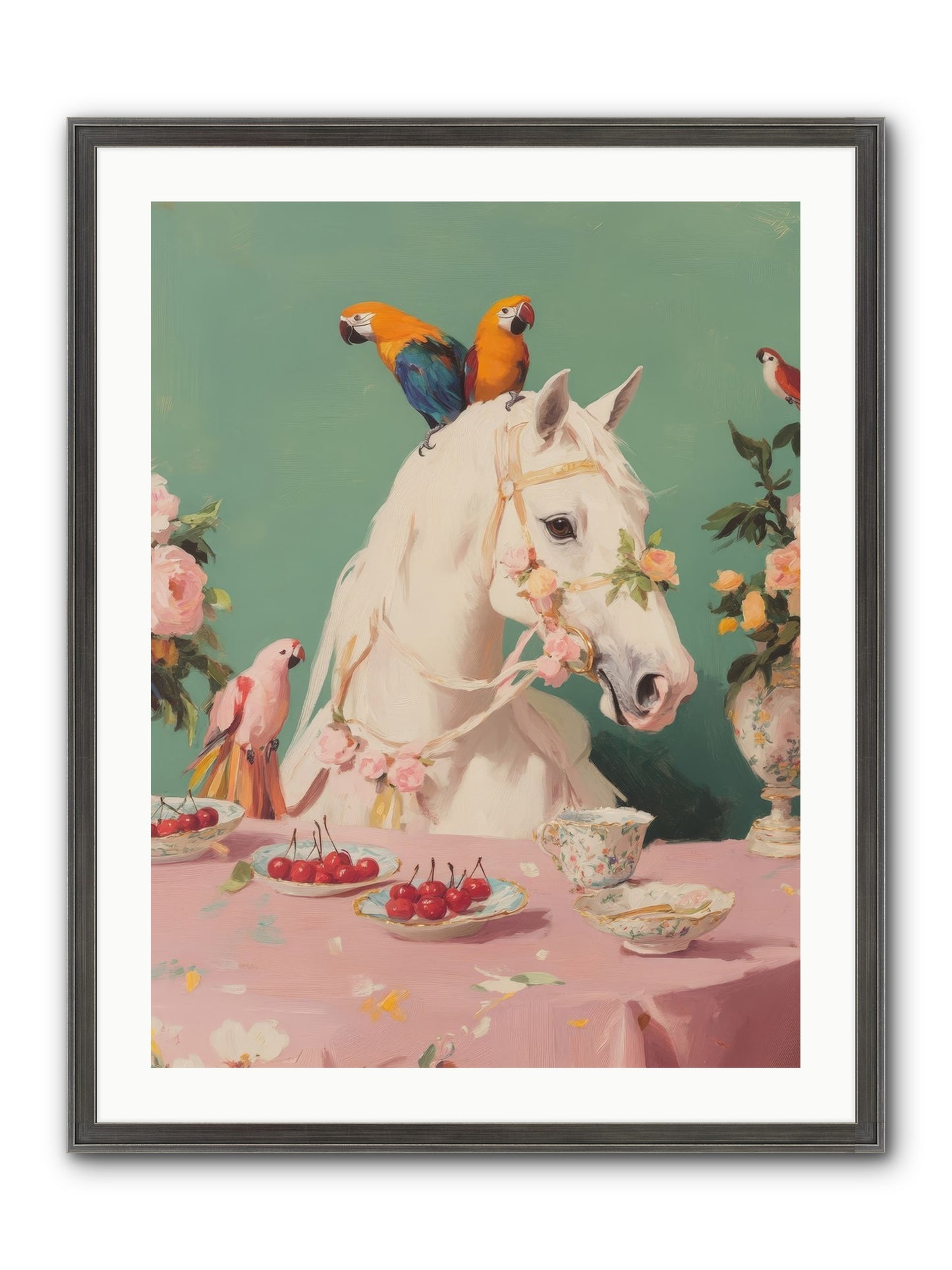 The Bohemian Breakfast Framed Print - Slimwoods Black/Silver 24x32