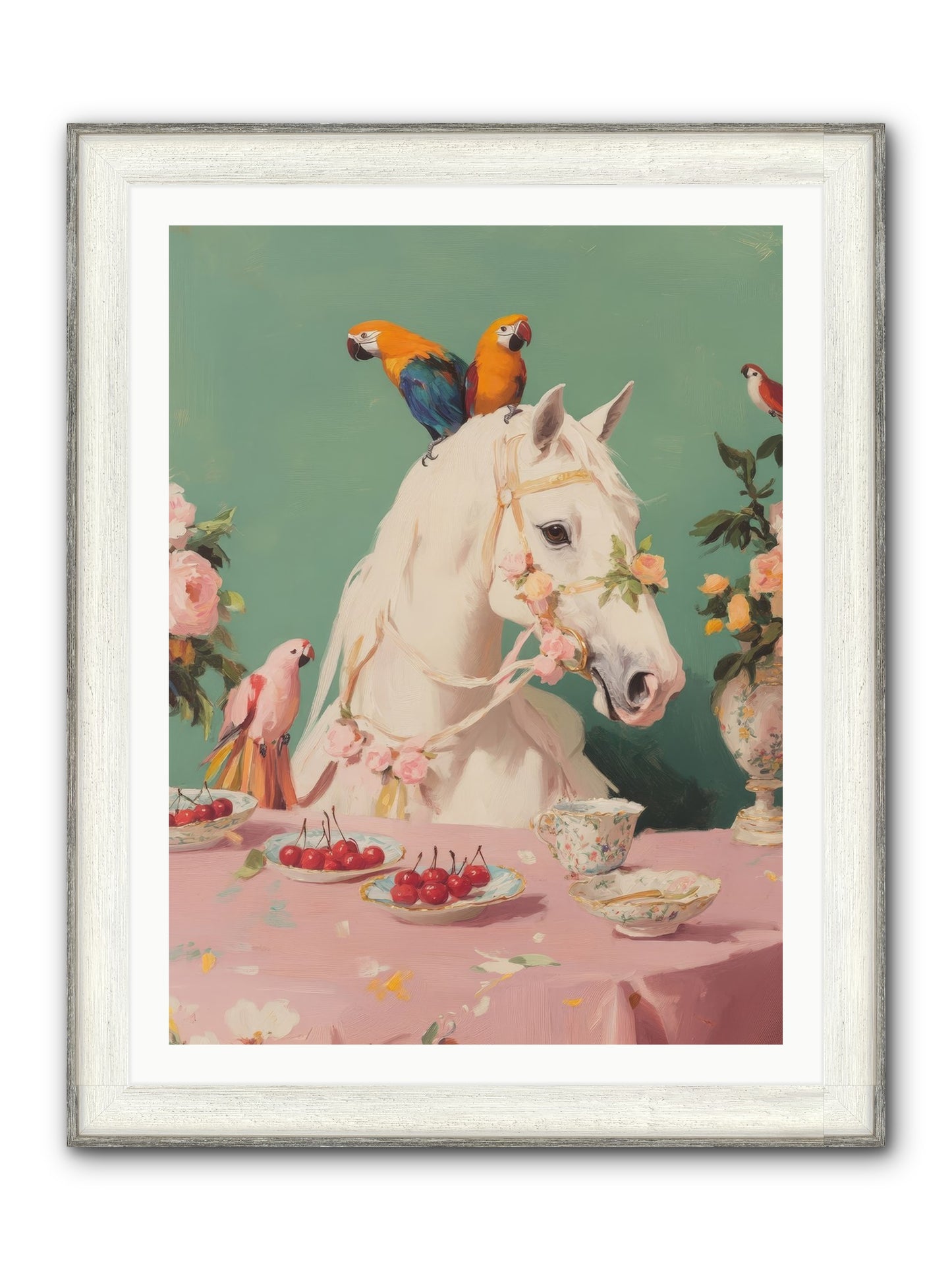 The Bohemian Breakfast Framed Print - Driftwood White 30x40