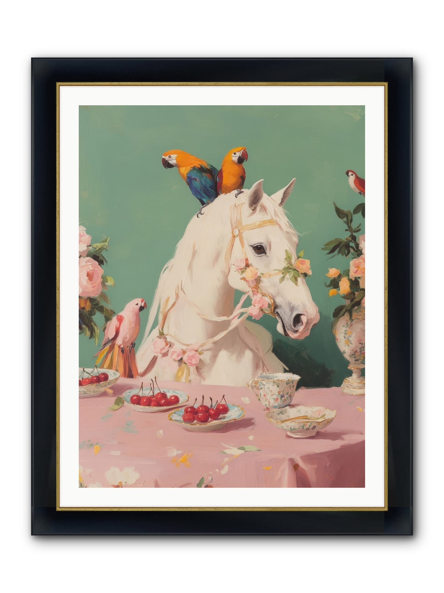 The Bohemian Breakfast Framed Print - Wide Black w/Gold 30x40