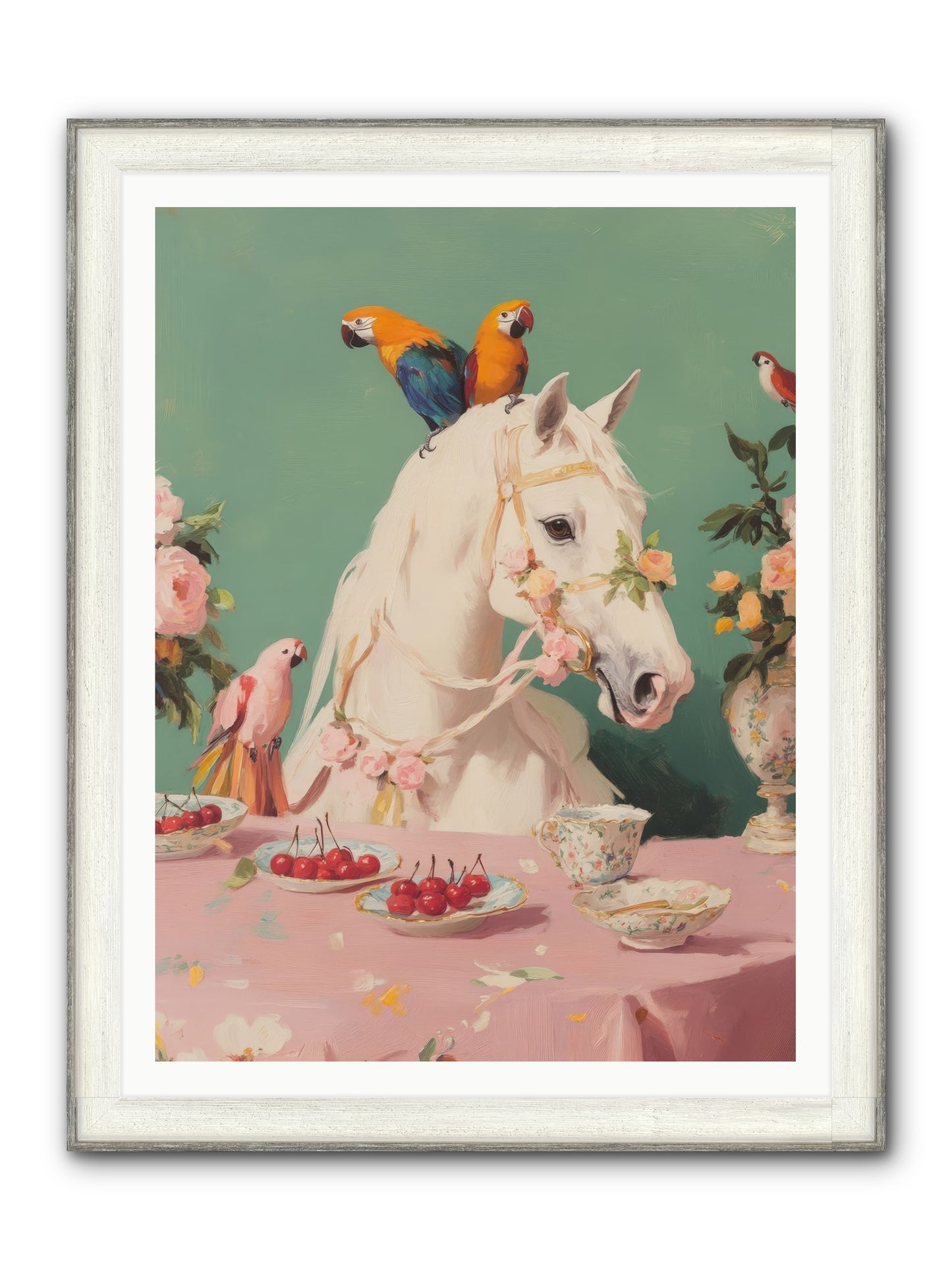 The Bohemian Breakfast Framed Print - Driftwood White 36x48