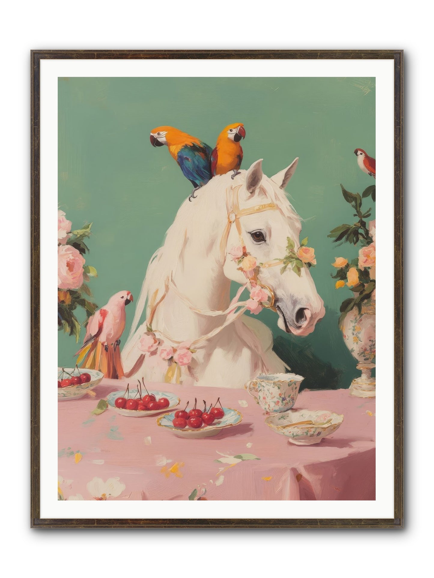 The Bohemian Breakfast Framed Print - Slimwoods Black/Gold 36x48