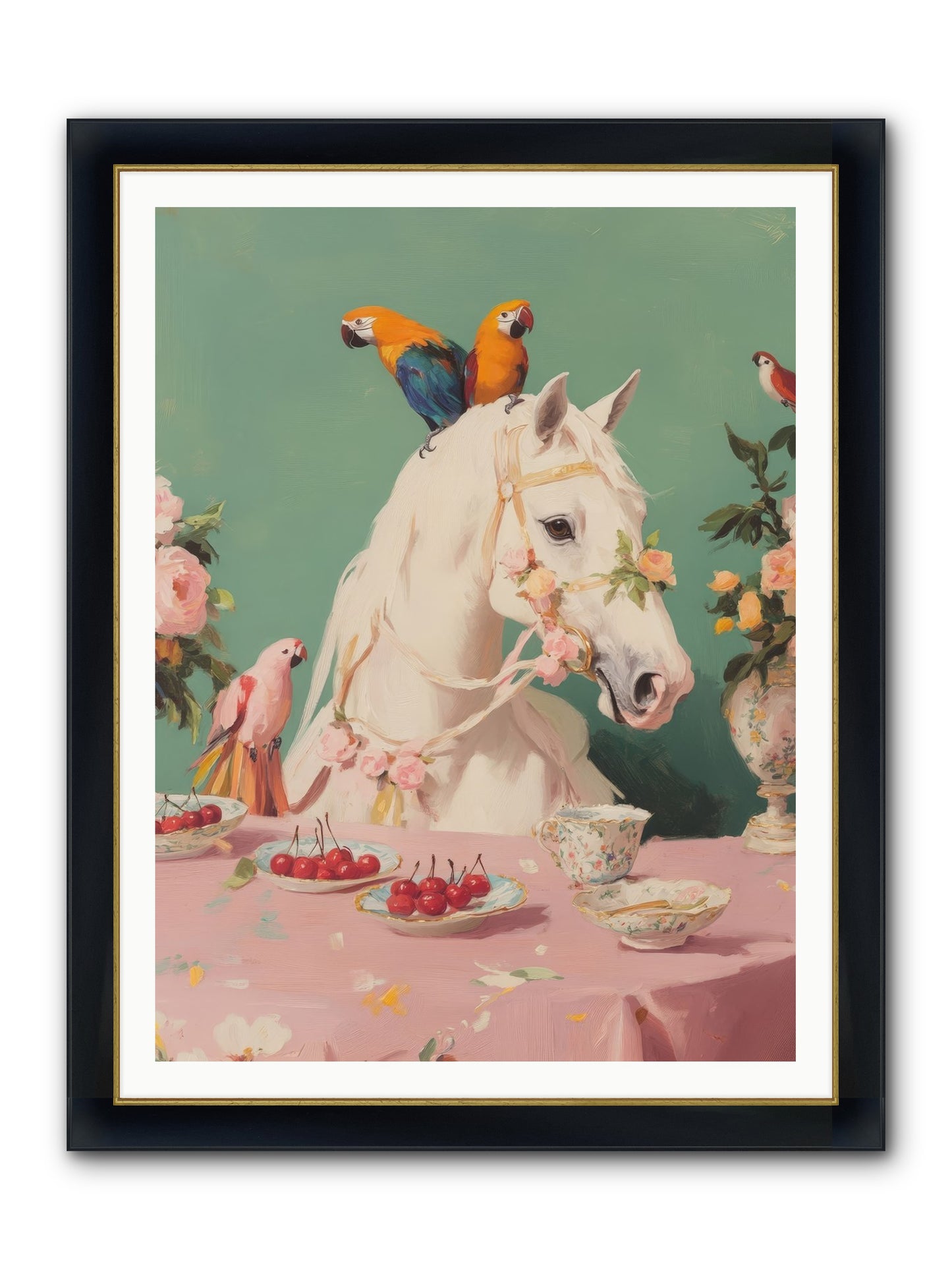 The Bohemian Breakfast Framed Print - Wide Black w/Gold 36x48