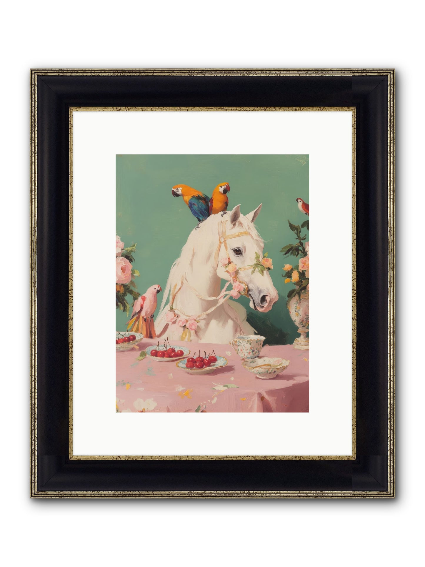 The Bohemian Breakfast Framed Print - Black & Gold 9x12