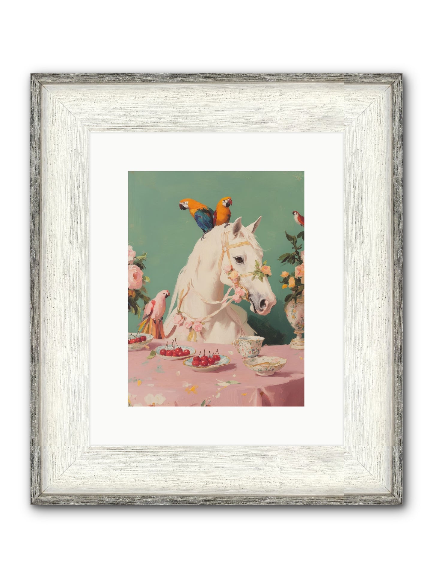 The Bohemian Breakfast Framed Print - Driftwood White 9x12
