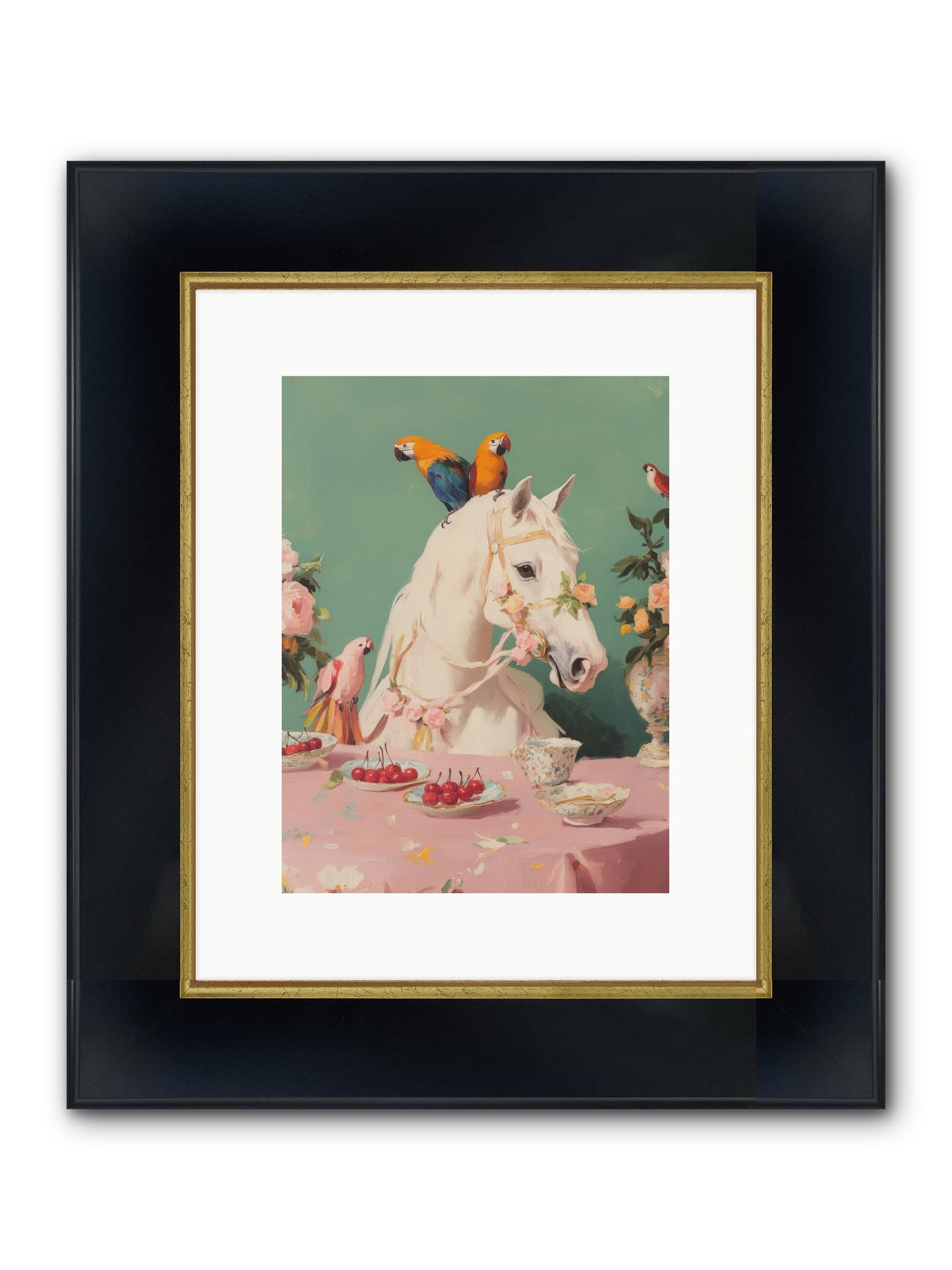 The Bohemian Breakfast Framed Print - Wide Black w/Gold 9x12