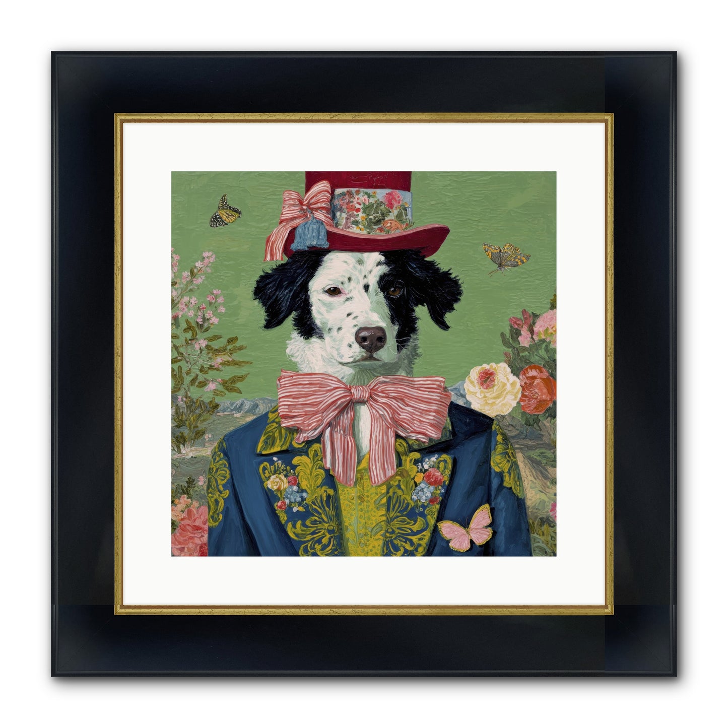The Bow & Boheme Framed Print - Wide Black w/Gold 16x16