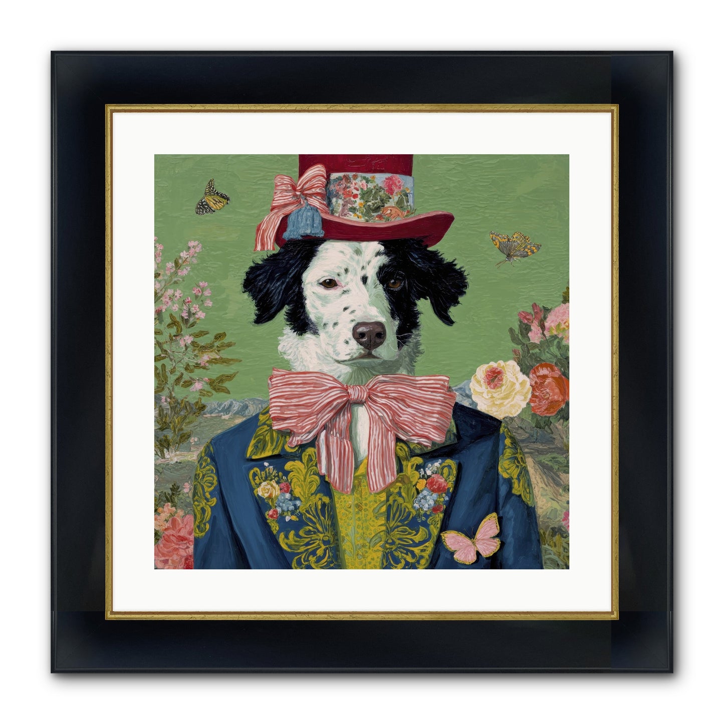 The Bow & Boheme Framed Print - Wide Black w/Gold 20x20