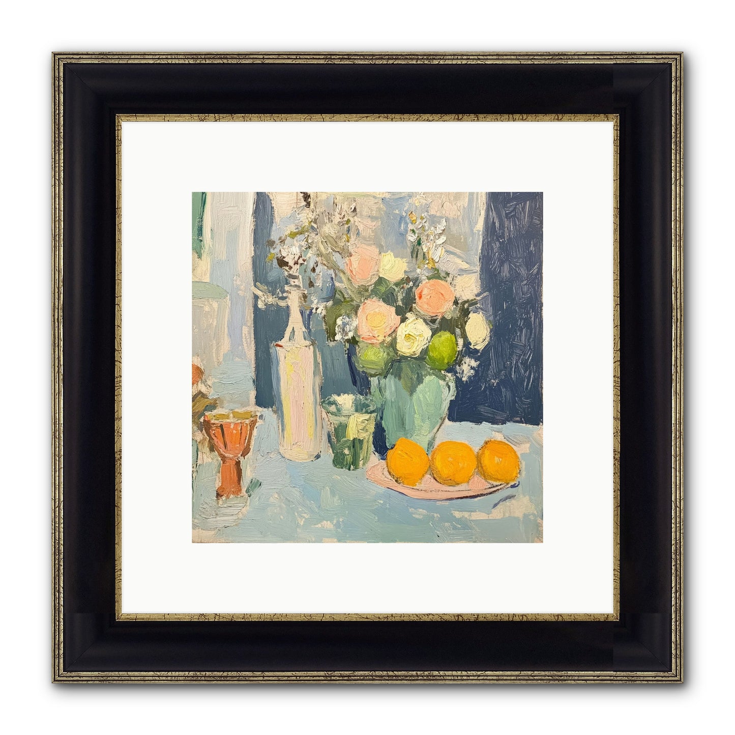 The Breakfast Room Framed Print - Black & Gold 10x10