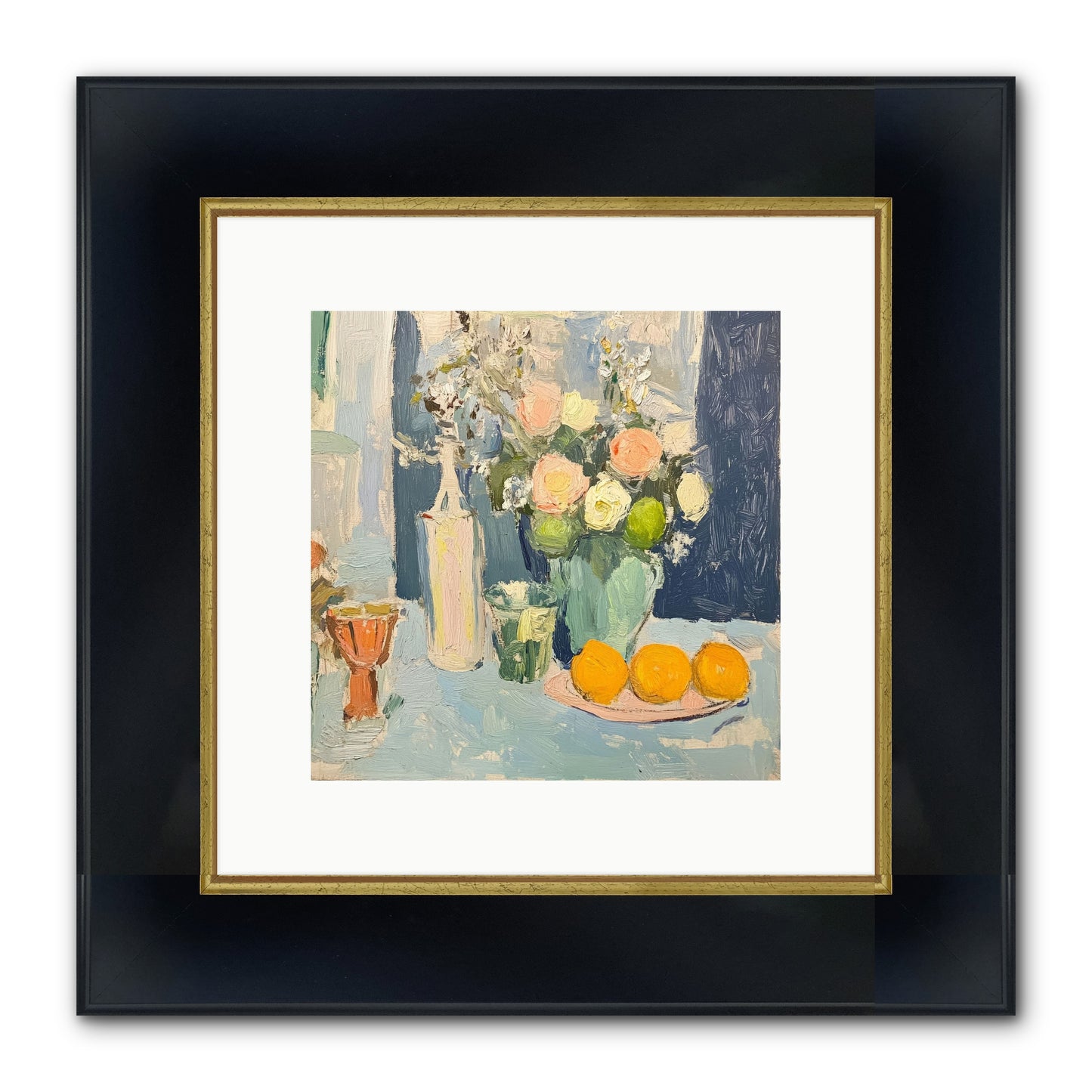 The Breakfast Room Framed Print - Wide Black w/Gold 10x10