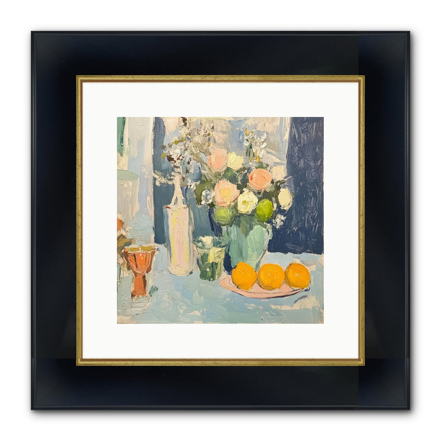 The Breakfast Room Framed Print - Wide Black w/Gold 12x12