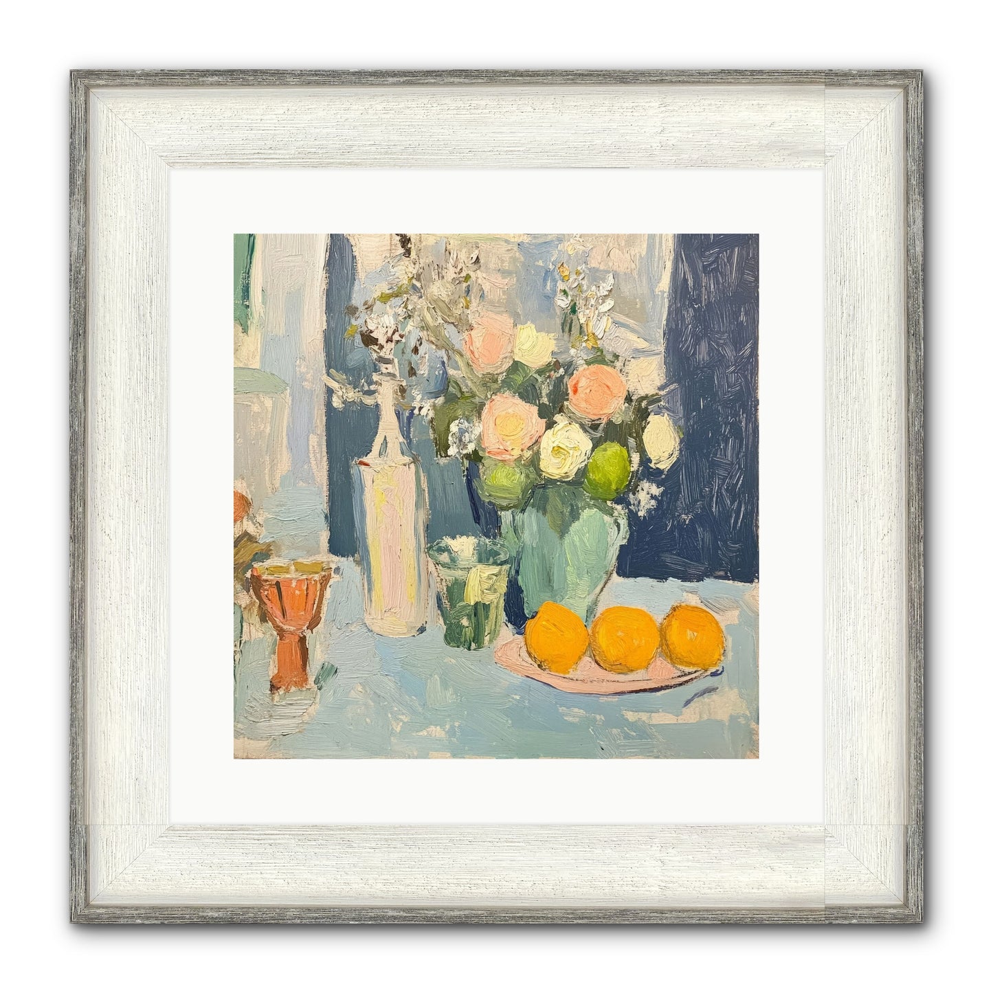 The Breakfast Room Framed Print - Driftwood White 16x16