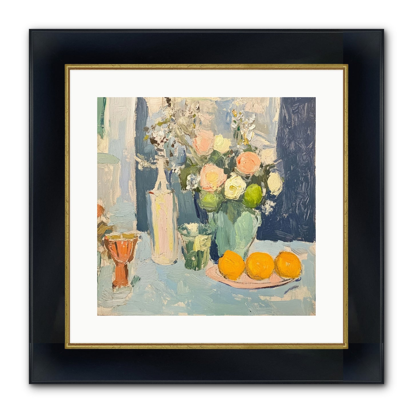 The Breakfast Room Framed Print - Wide Black w/Gold 16x16