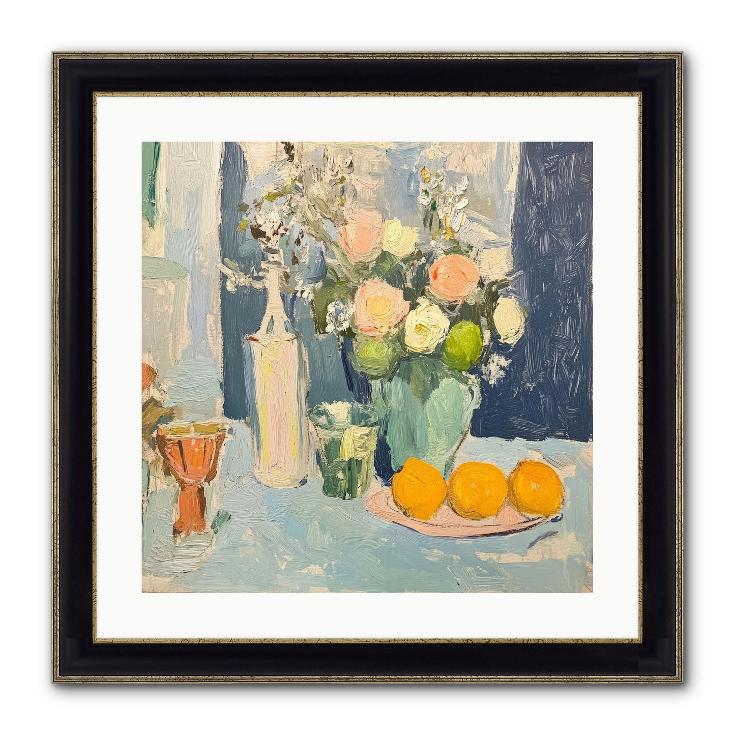 The Breakfast Room Framed Print - Black & Gold 20x20