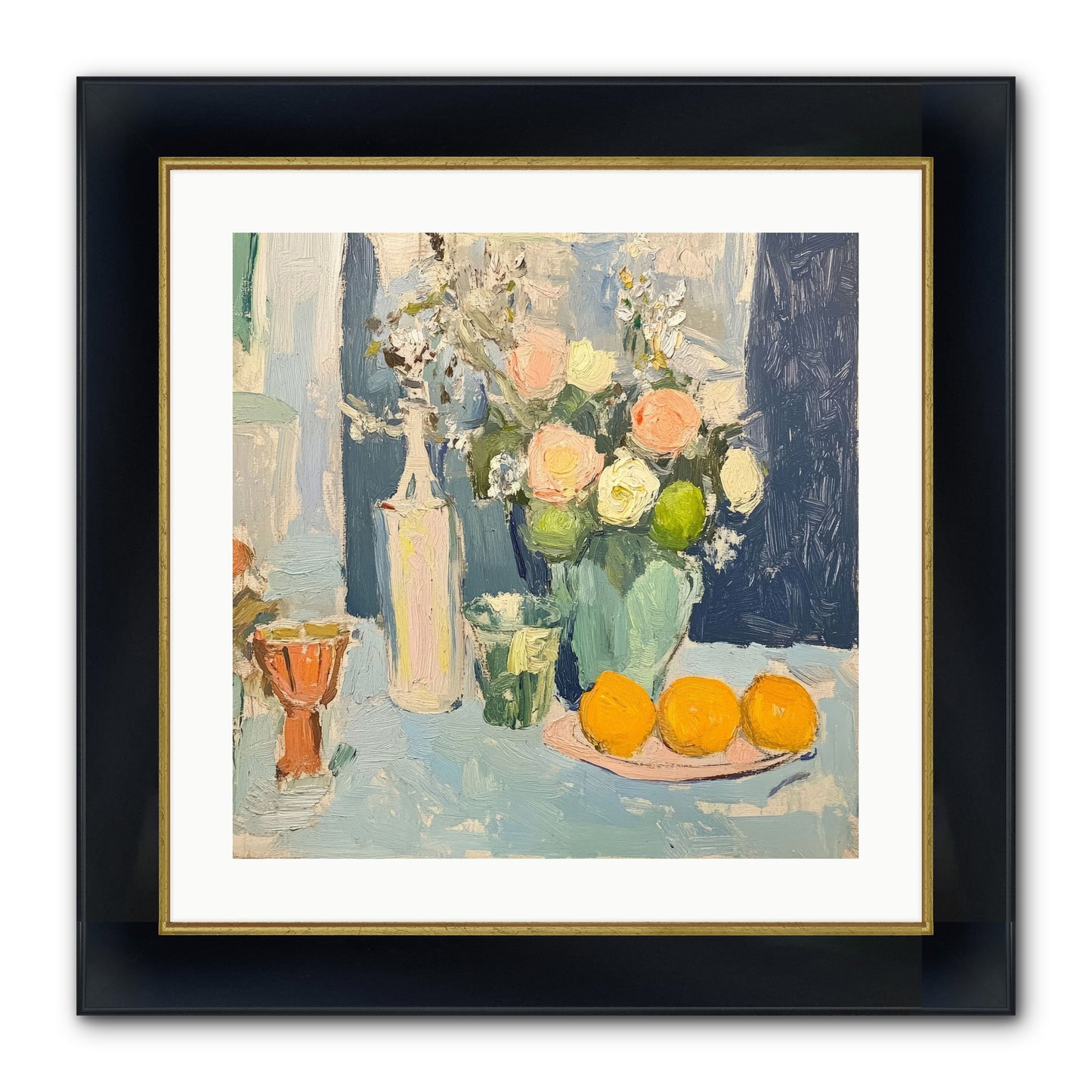 The Breakfast Room Framed Print - Wide Black w/Gold 20x20