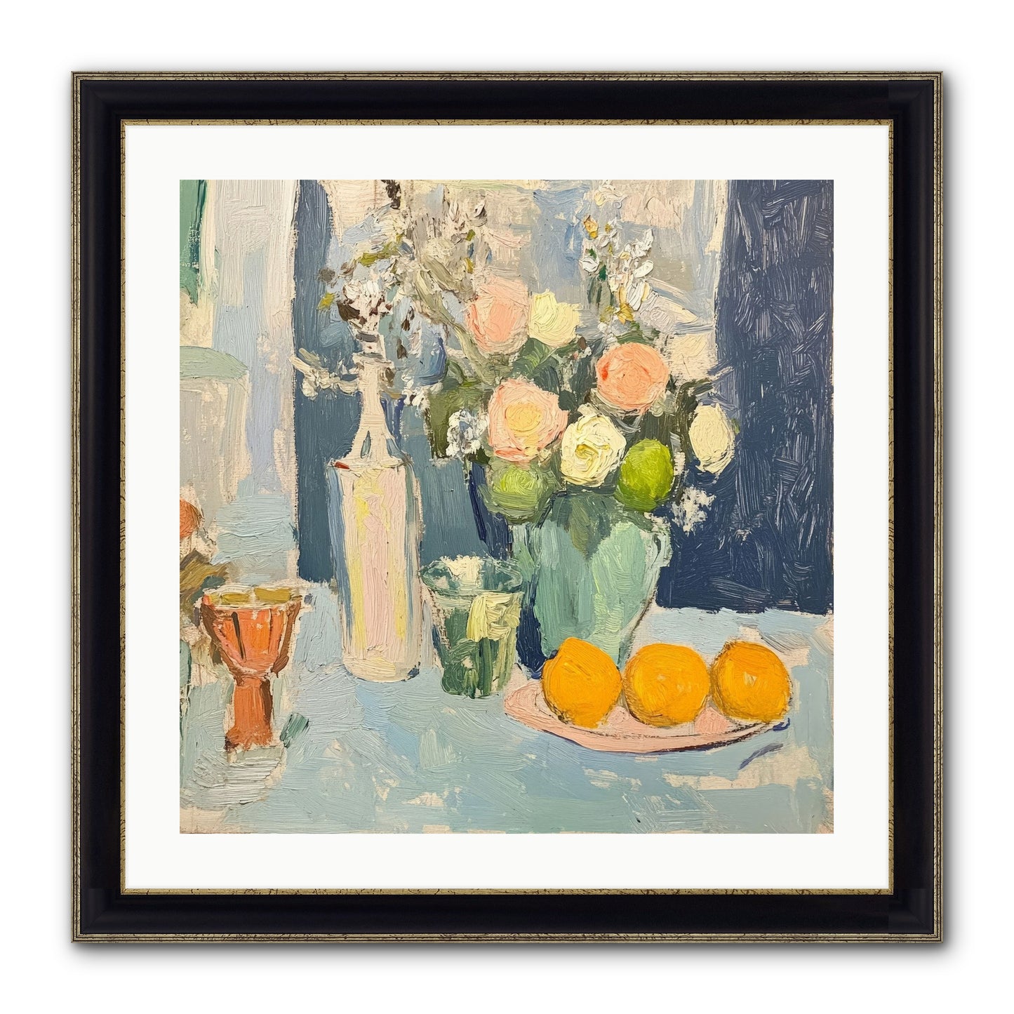 The Breakfast Room Framed Print - Black & Gold 24x24