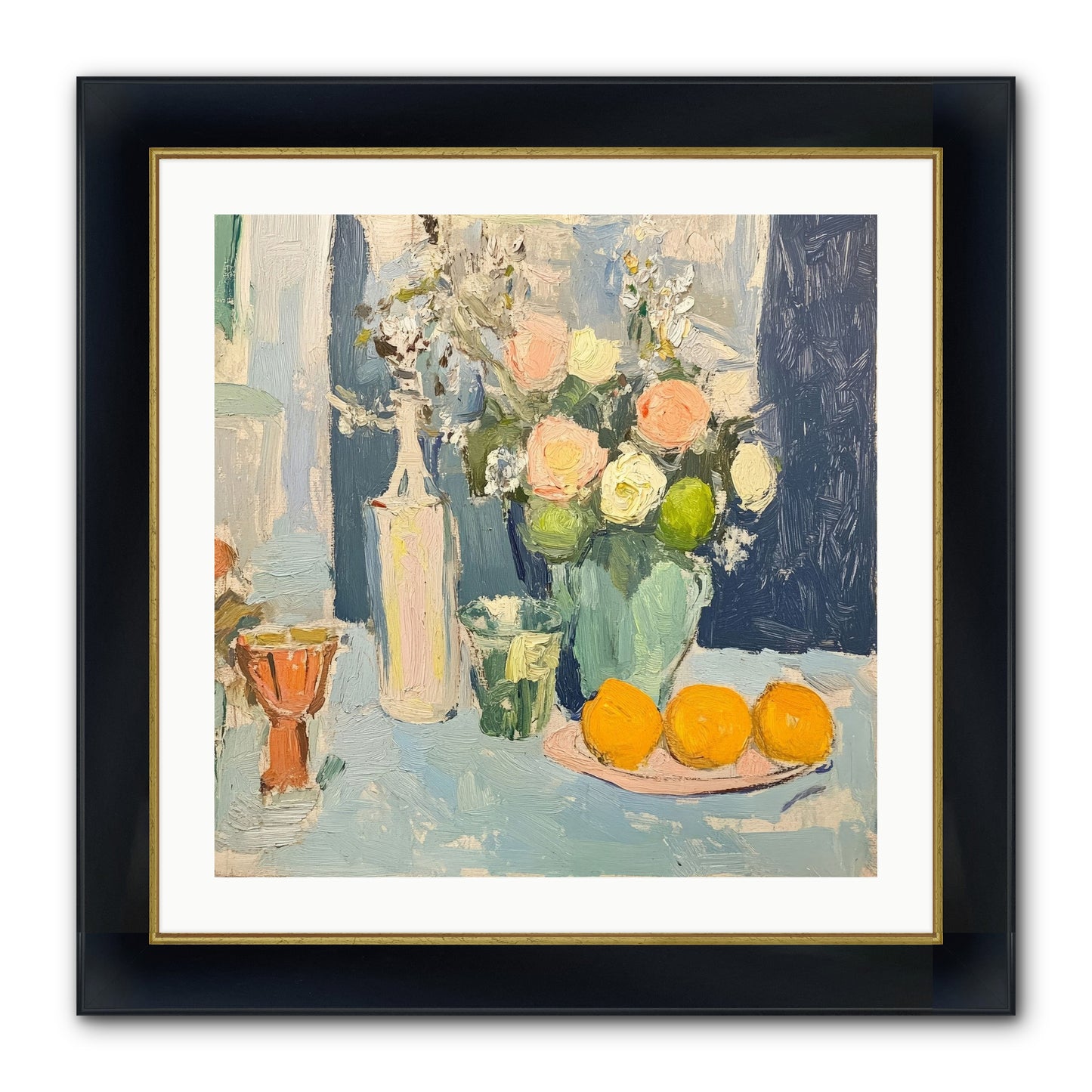 The Breakfast Room Framed Print - Wide Black w/Gold 24x24