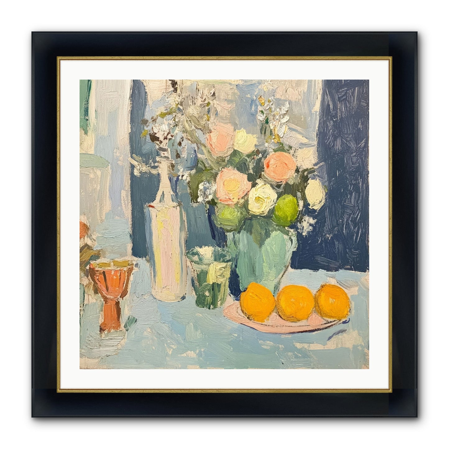 The Breakfast Room Framed Print - Wide Black w/Gold 30x30