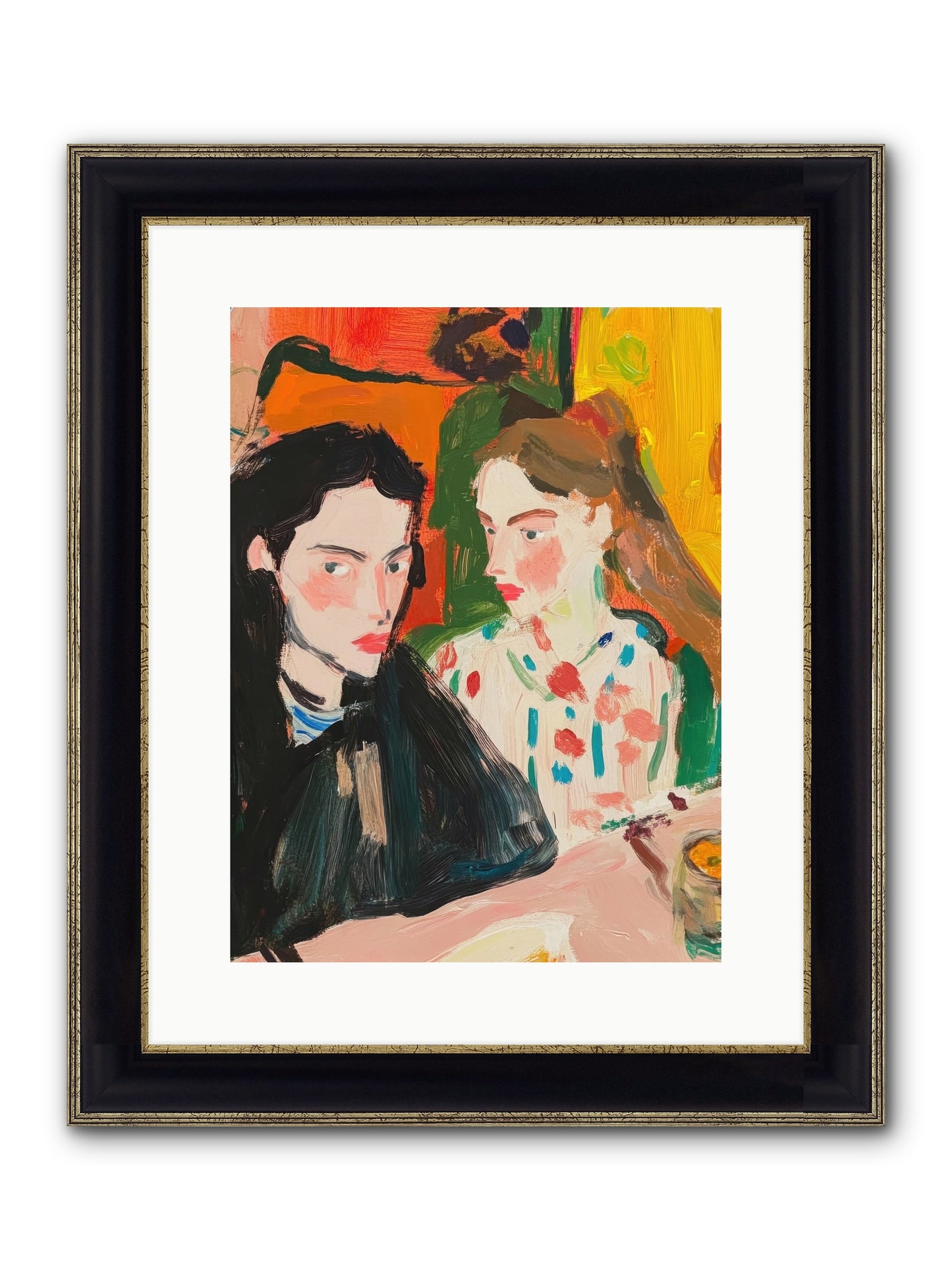 The Côte Imagined Framed Print - Black & Gold 12x16