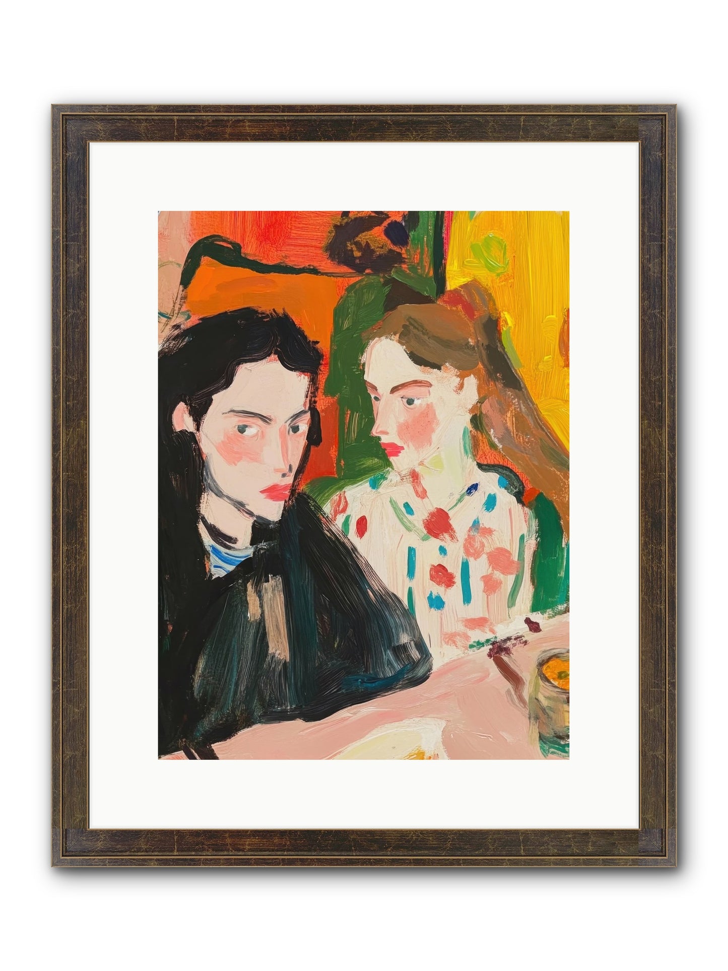 The Côte Imagined Framed Print - Slimwoods Black/Gold 12x16