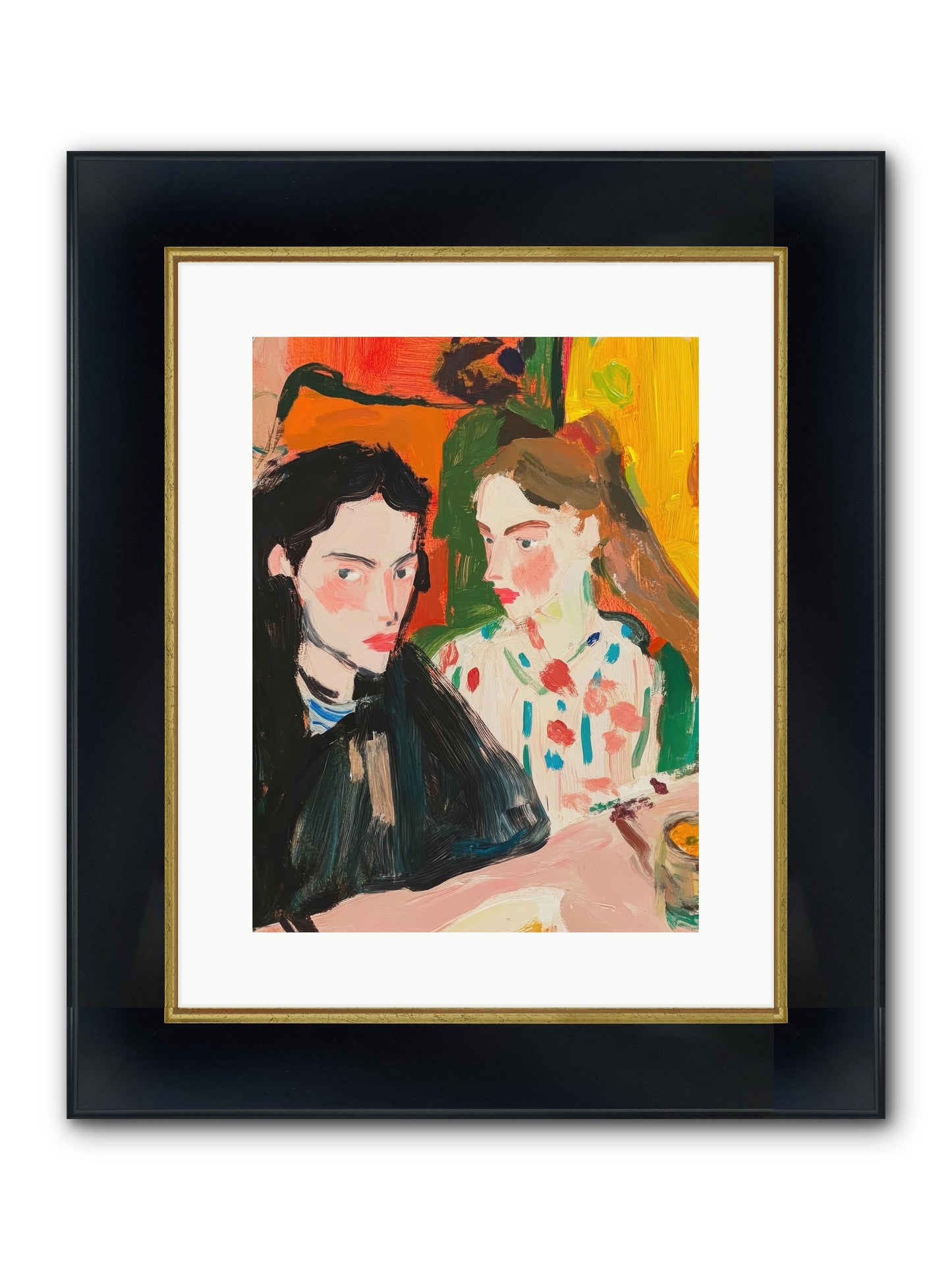 The Côte Imagined Framed Print - Wide Black w/Gold 12x16