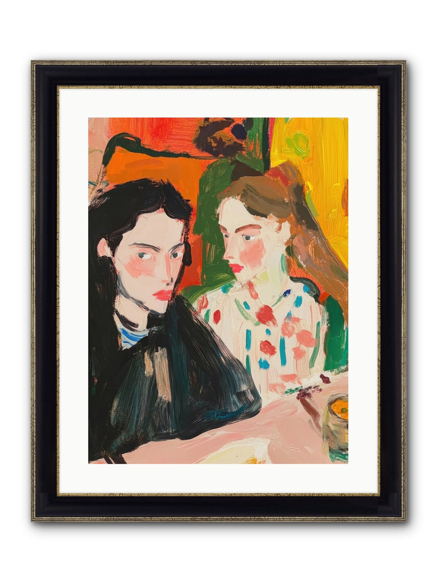 The Côte Imagined Framed Print - Black & Gold 18x24