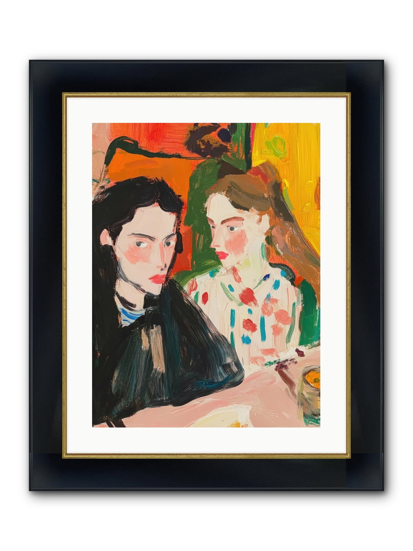 The Côte Imagined Framed Print - Wide Black w/Gold 18x24