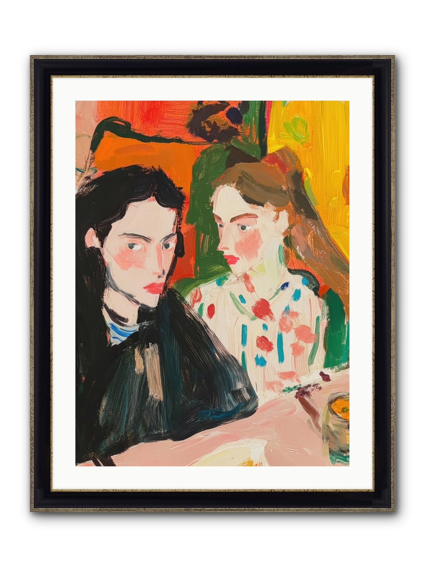 The Côte Imagined Framed Print - Black & Gold 24x32