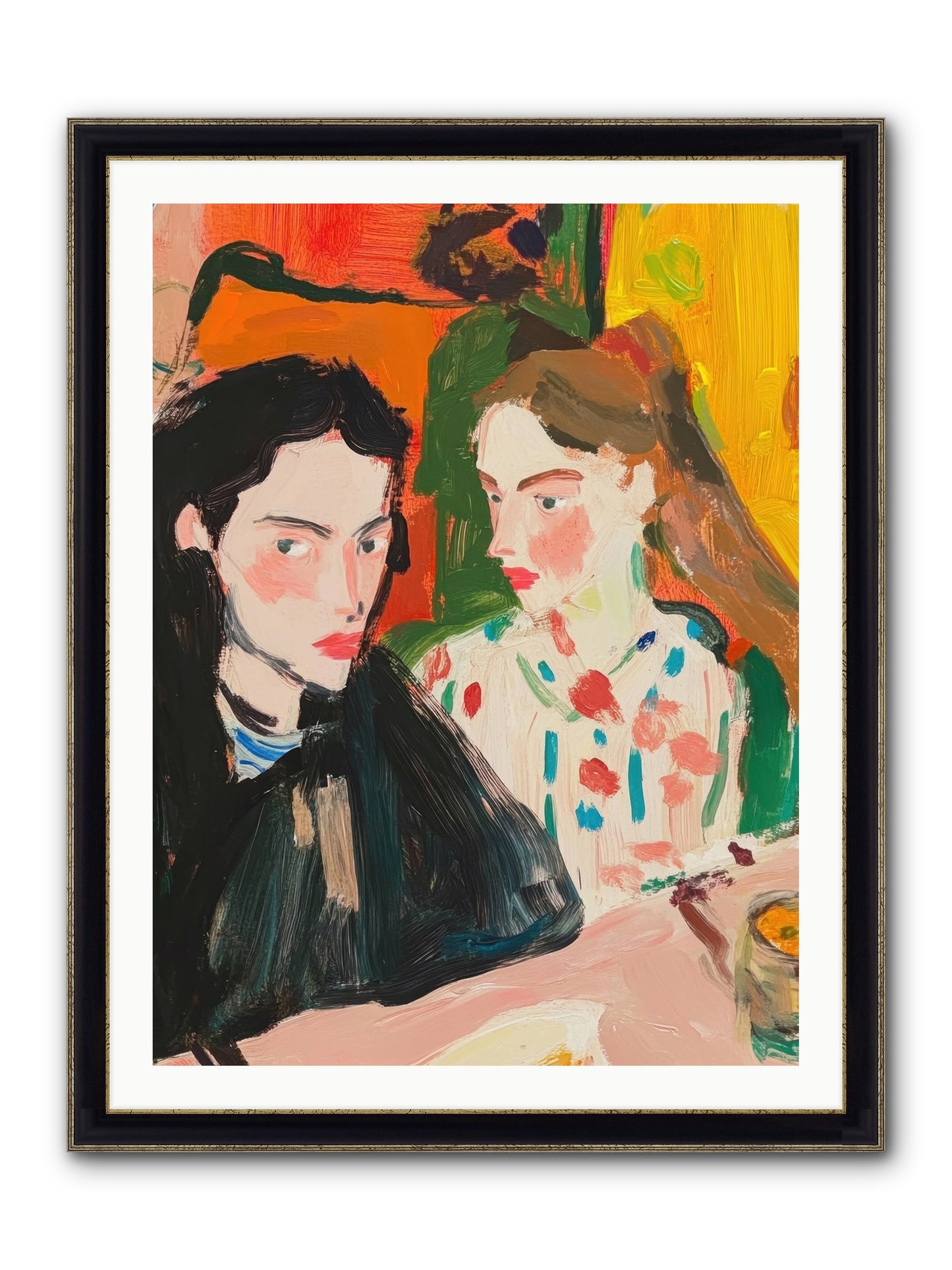 The Côte Imagined Framed Print - Black & Gold 30x40