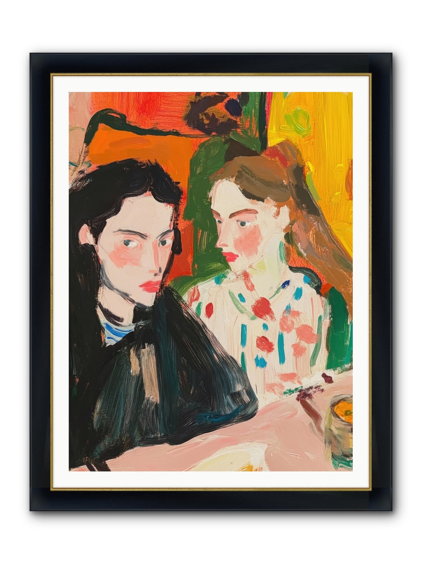 The Côte Imagined Framed Print - Wide Black w/Gold 36x48