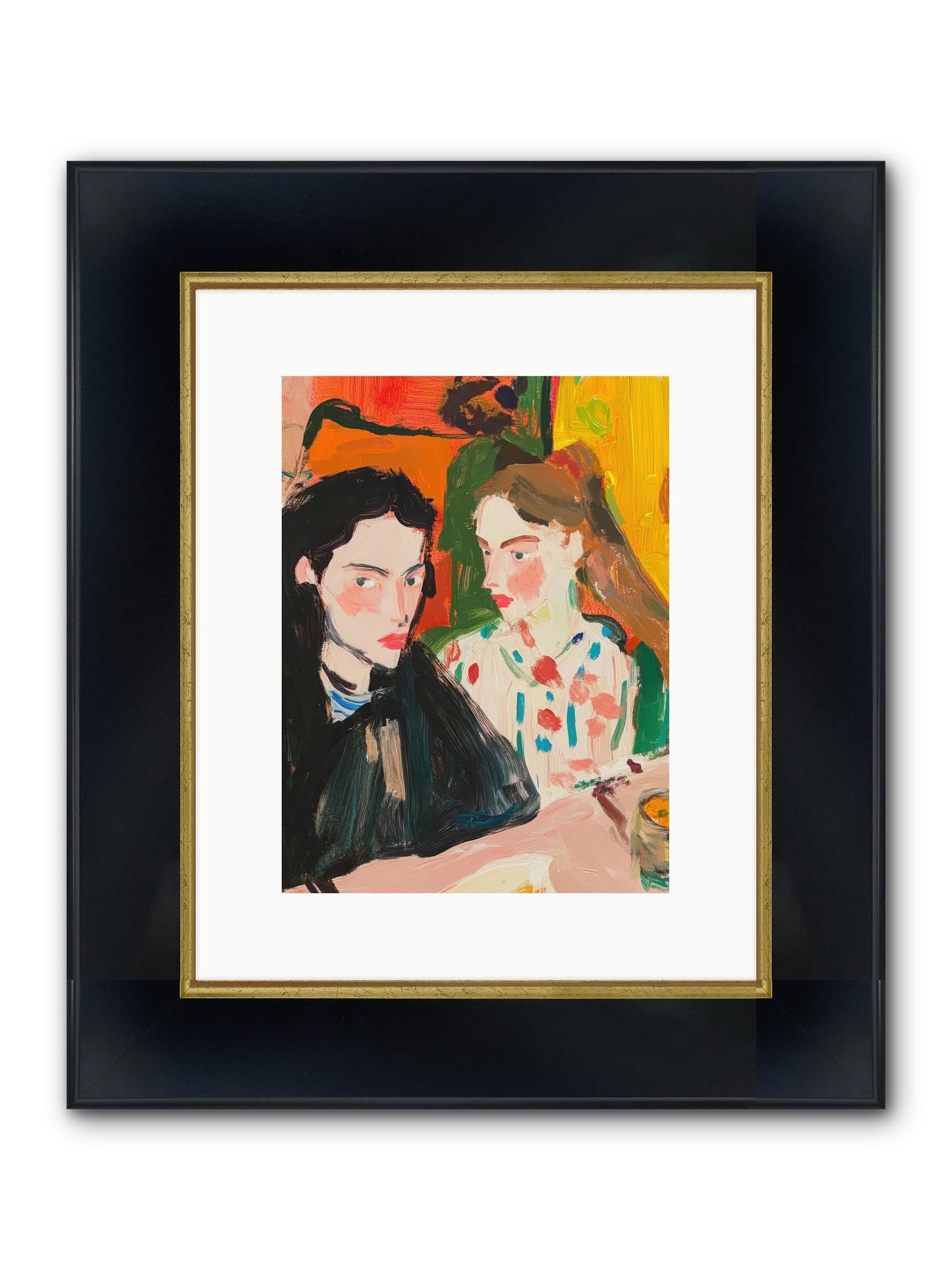 The Côte Imagined Framed Print - Wide Black w/Gold 9x12
