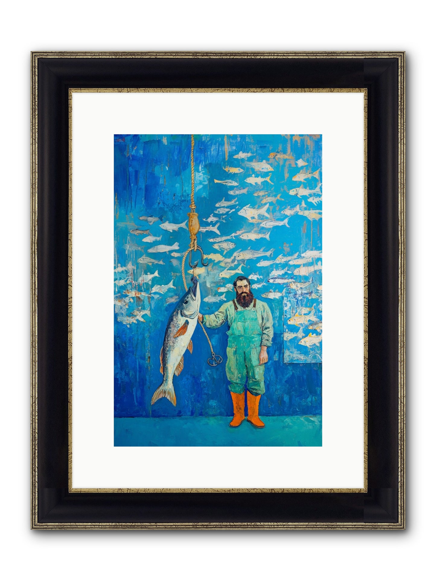 The Captain's Tale Framed Print - Black & Gold 10x15