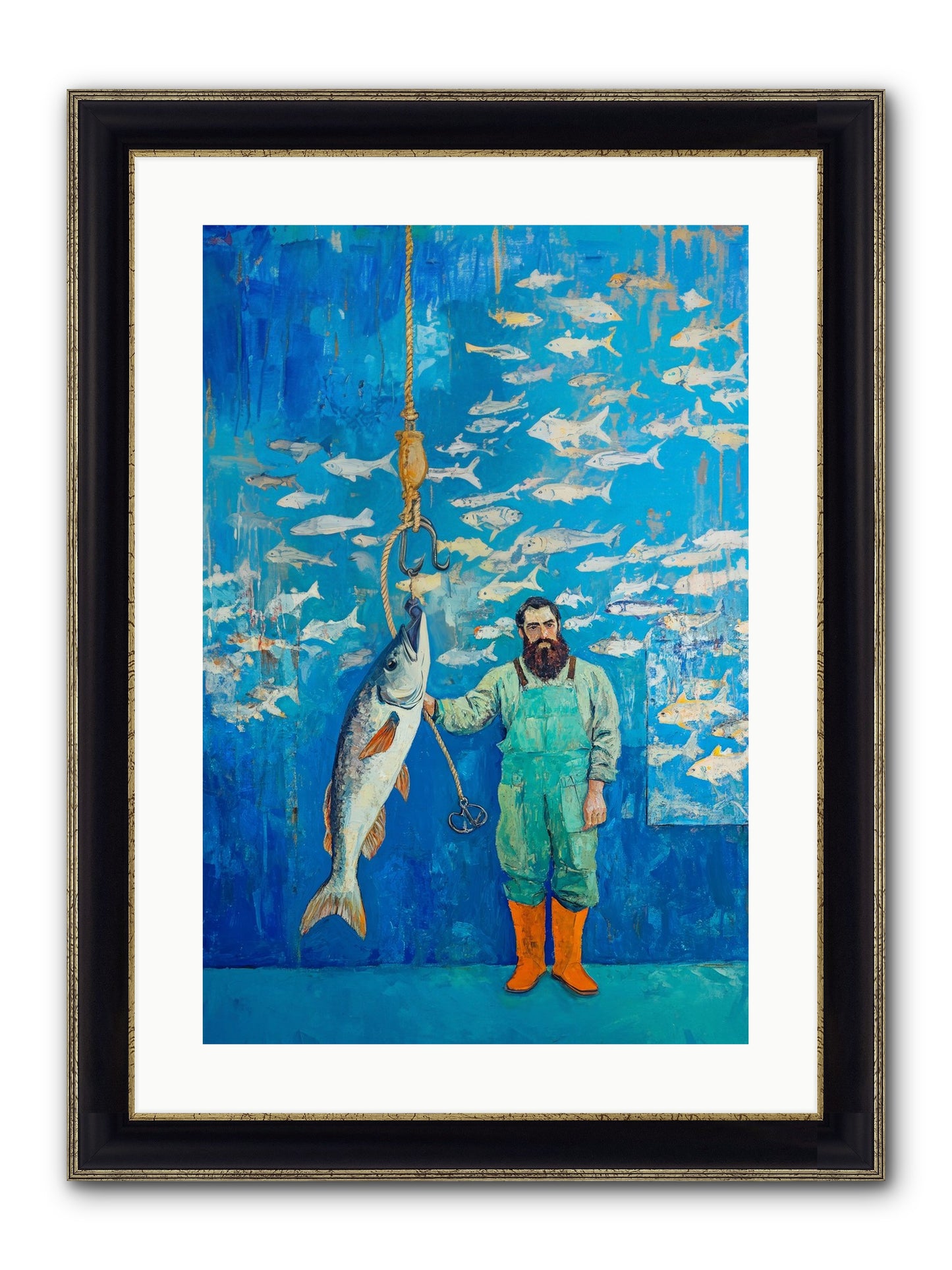 The Captain's Tale Framed Print - Black & Gold 16x24