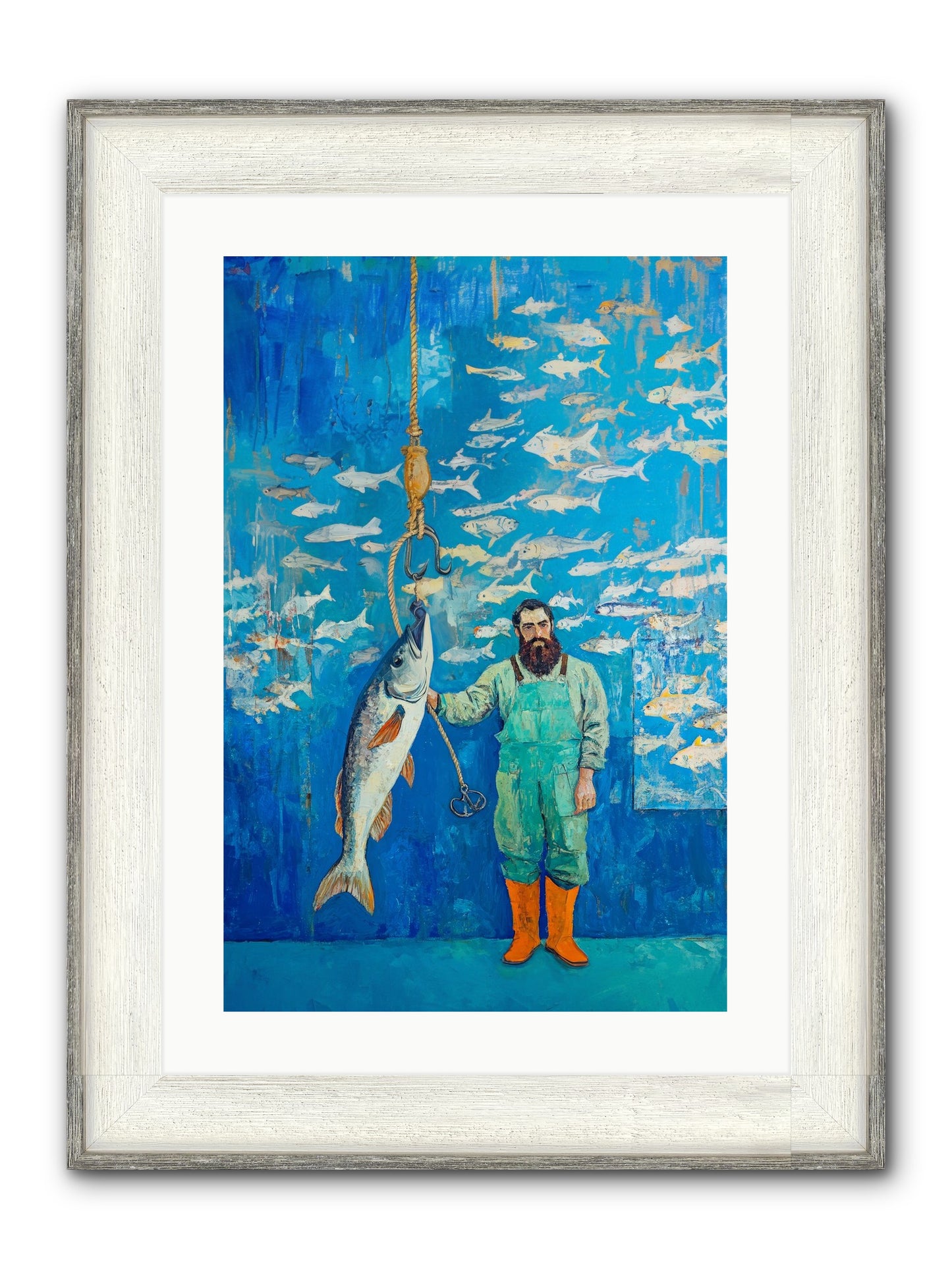 The Captain's Tale Framed Print - Driftwood White 16x24