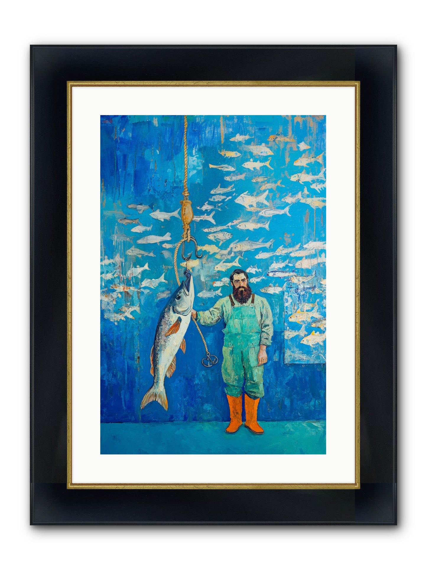 The Captain's Tale Framed Print - Wide Black w/Gold 16x24