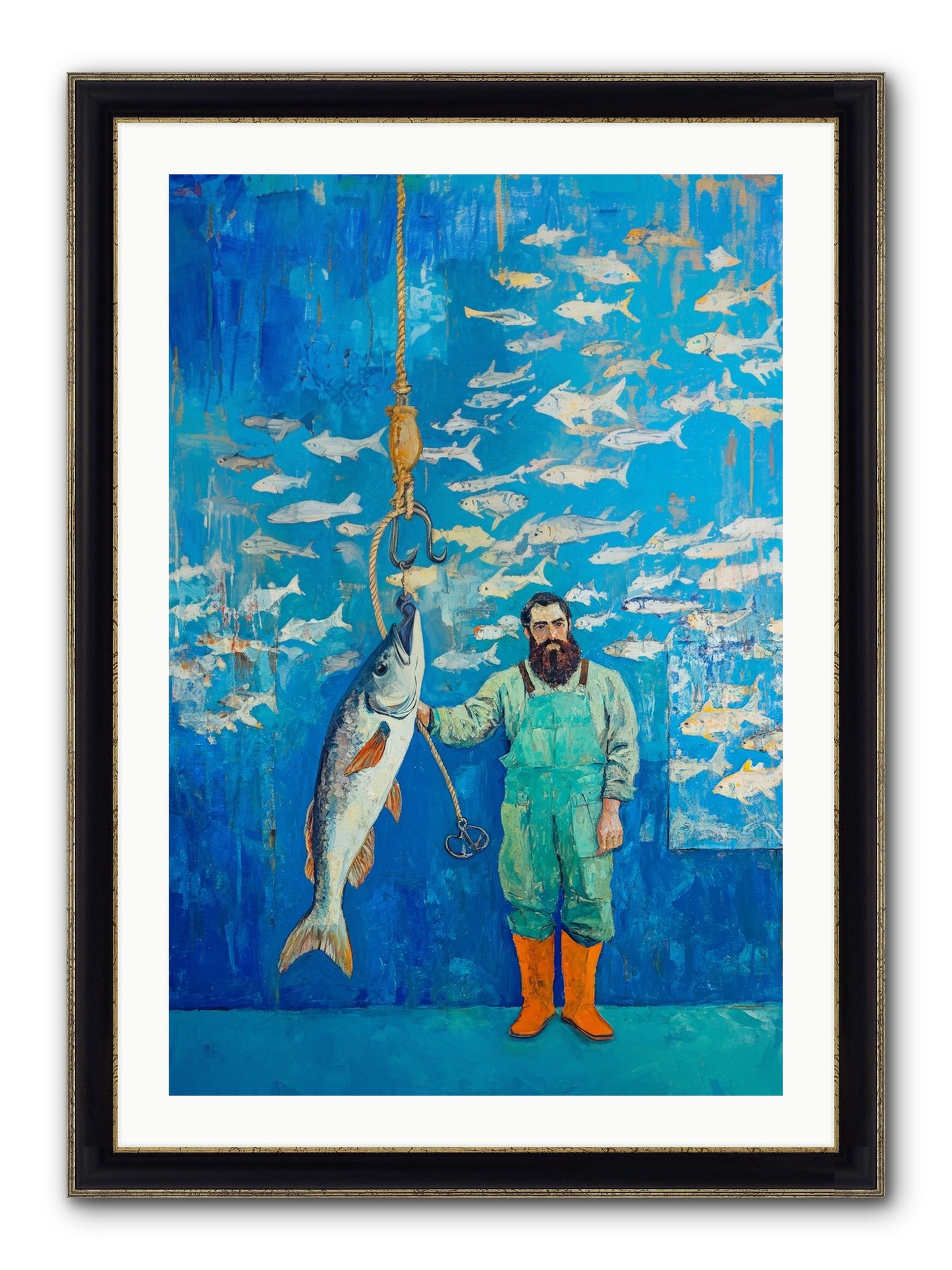 The Captain's Tale Framed Print - Black & Gold 24x36
