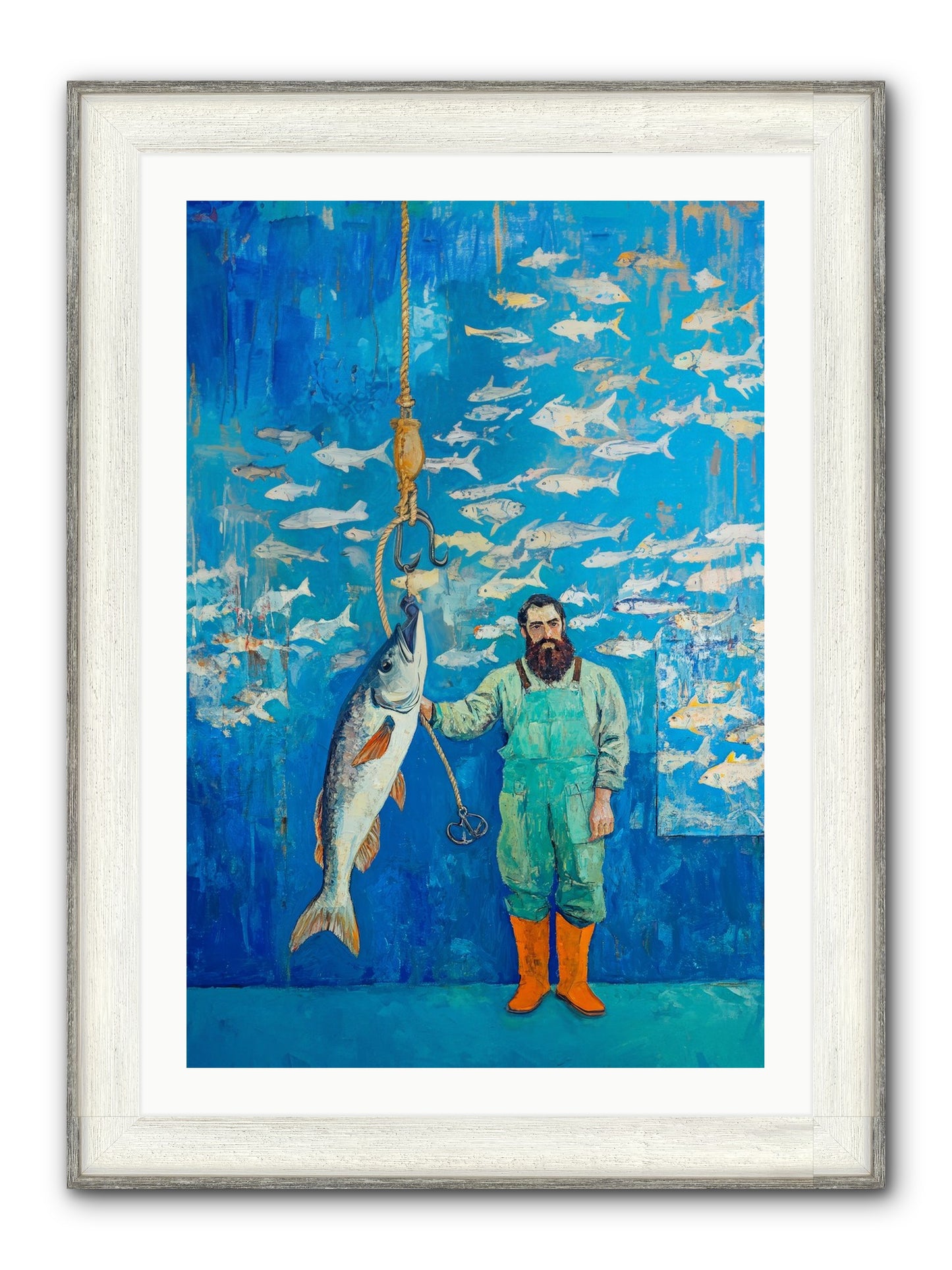 The Captain's Tale Framed Print - Driftwood White 24x36