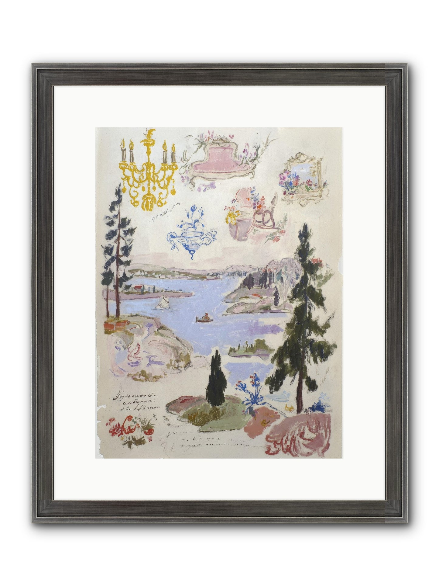The Cartographer’s Tea Party Framed Print - Slimwoods Black/Silver 12x16