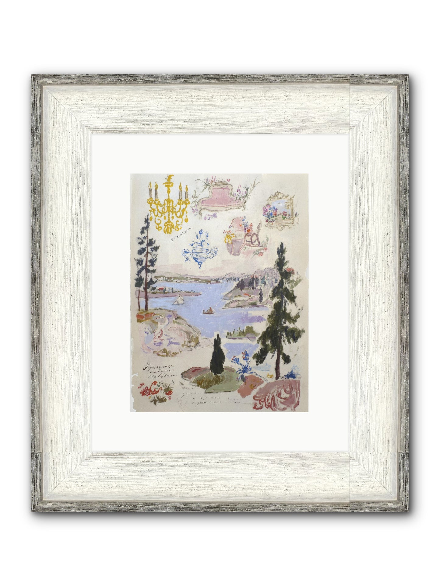 The Cartographer’s Tea Party Framed Print - Driftwood White 9x12