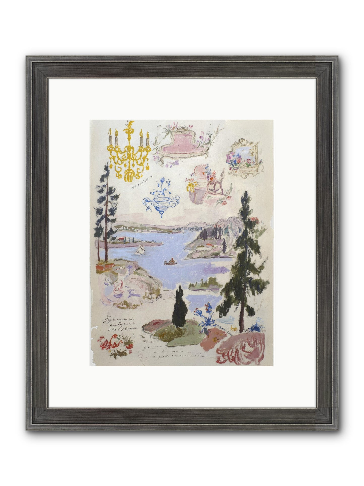 The Cartographer’s Tea Party Framed Print - Slimwoods Black/Silver 9x12